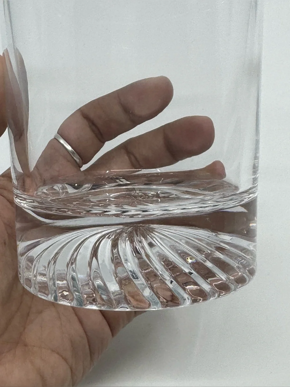 KITNATS Hand Blown Double Walled Old Fashioned Crystal Whiskey Tumbler